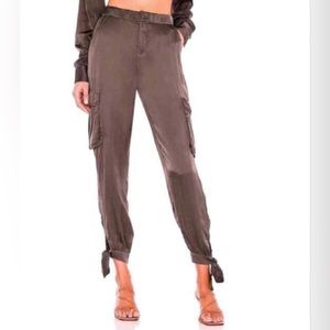 Young fabulous & broke brown silk dress pants